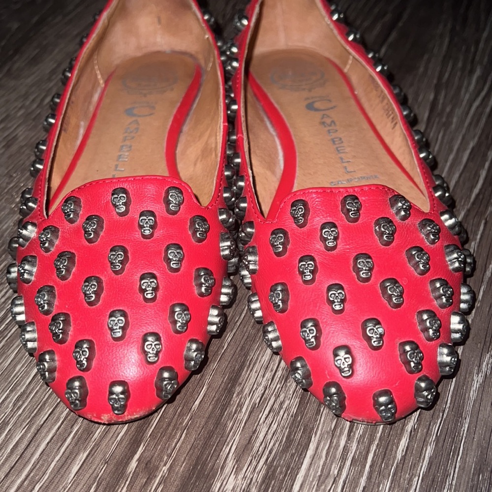 Jeffrey Campbell Red Skulltini Flats